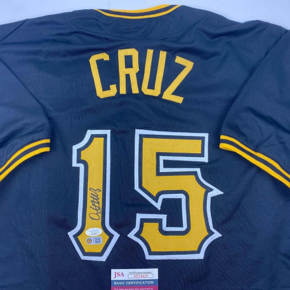 Autographed/signed Oneil Cruz Pittsburgh Black Baseball Jersey 