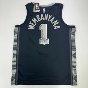 Autographed/Signed Victor Wembanyama San Antonio Spurs Black Authentic Swingman Statement Edition Basketball Jersey Fanatics COA