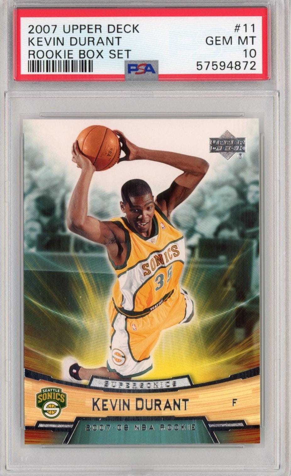 KEVIN DURANT ? 2007 SP Authentic #152 Auto /299 BGS 9 RPA 2-Color 