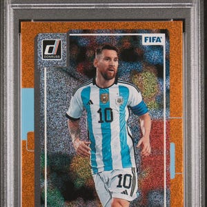 Graded 2022 Panini Donruss FIFA Lionel Messi #10 Orange Soccer Card PSA 10 Gem Mint