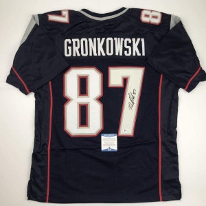 Rob Gronkowski Authentic Signed Navy Blue Pro Style Jersey BAS Witnessed Etsy
