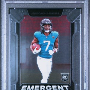 Graded 2024 Panini Prizm Brian Thomas Jr #12 Emergent Rookie RC Football Card PSA 10 Gem Mint