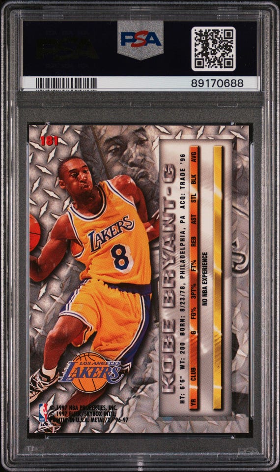 1996 Fleer Metal Kobe Bryant #181 PSA 10