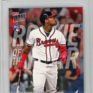 Graded 2018 Topps Now O/S Ronald Acuna Jr. #AW-2 Award Winner Rookie RC Baseball Card PSA 10 Gem Mint