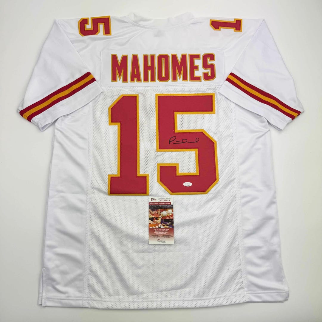 Autographed/signed Patrick Mahomes Kansas City White Football Jersey ...