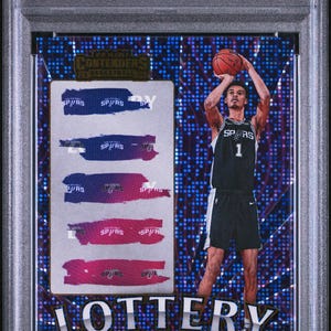 Graded 2023 Panini Contenders Victor Wembanyama #1 Lottery Ticket Rookie RC Basketball Card PSA 10 Gem Mint