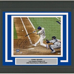 Framed Autographed/Signed Corey Seager 2020 World Series Los Angeles LA Dodgers 16x20 Baseball Photo Fanatics COA