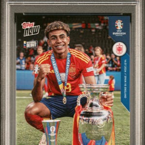 Graded 2024 Topps Now UEFA Euro Lamine Yamal #66 Rookie RC Soccer Card PSA 10 Gem Mint