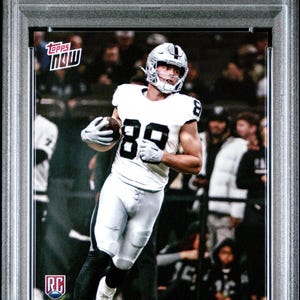 Graded 2024 Topps Now Brock Bowers #17 Rookie RC Football Card PSA 9 Mint