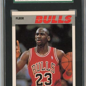 Graded 1987 Fleer Michael Jordan #59 2nd Year Basketball Card SGC 7 Near Mint