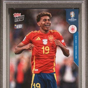 Graded 2024 Topps Now UEFA Euro Lamine Yamal #67 Rookie RC Soccer Card PSA 10 Gem Mint