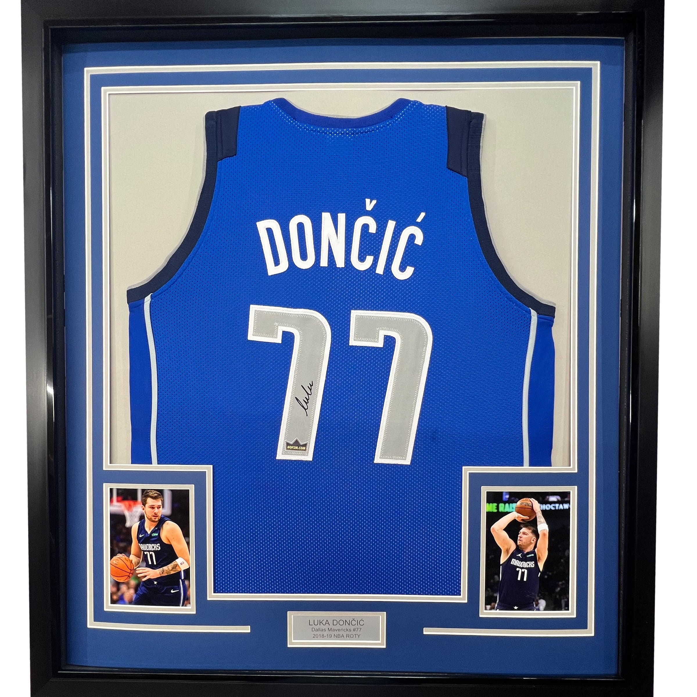 Luka Doncic Signed / Framed Dallas Mavericks Swingman Jersey PSA/DNA COA  #77 NBA