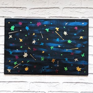 Sternenlichter Nacht Wand Kunst | Metall Nachthimmel | Heilige Metall-Geometrie | Sternenhimmel Wall Art | Nachthimmel hängend | Universum Wandmetall Kunst