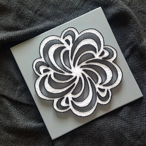 String Art Mandala | White and Gray Geometric Sacred Design