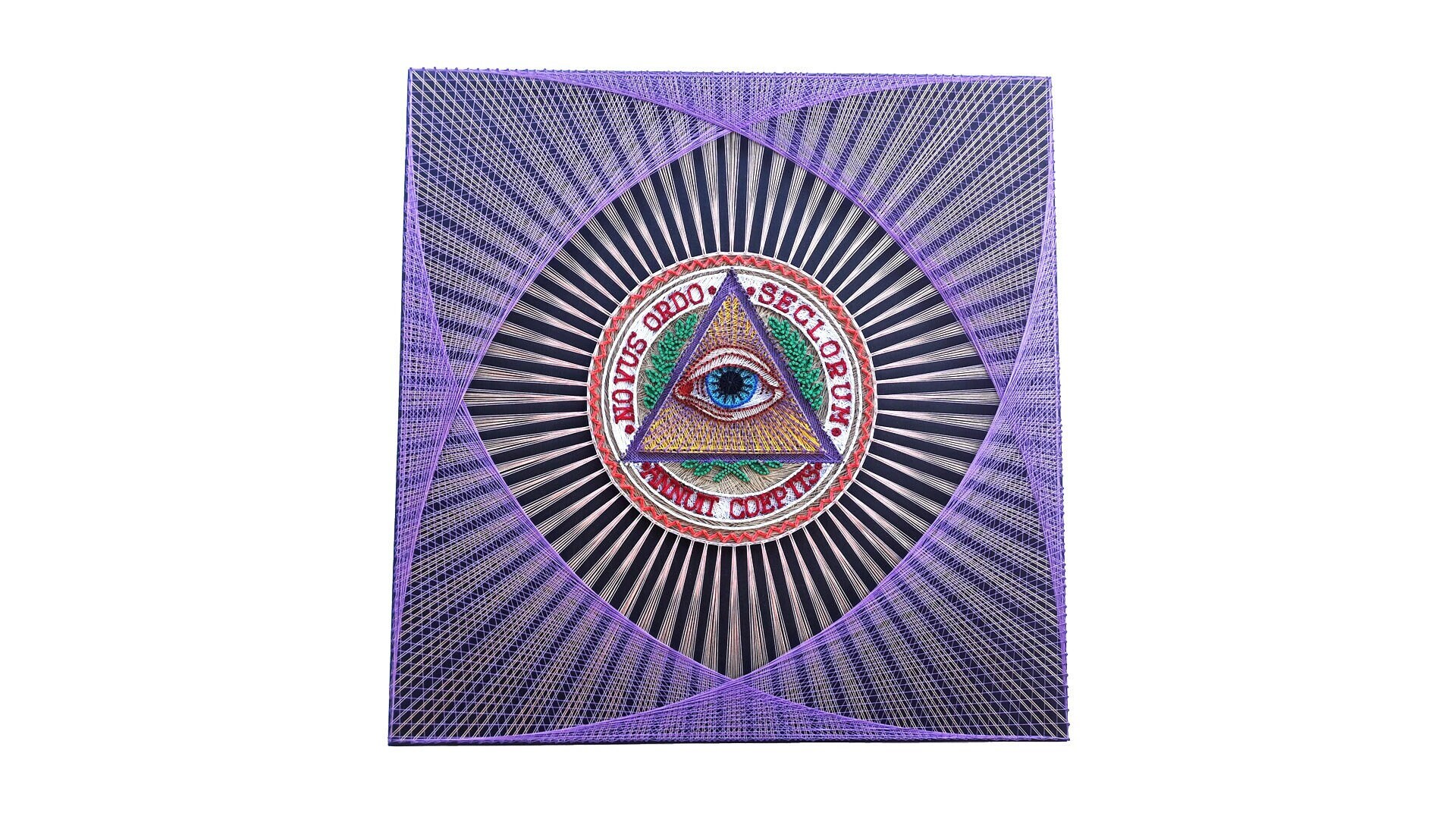 String Art All-Seeing Eye | Colorful Sacred Geometry with Masonic Symbol