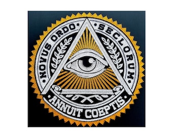 String Art Eye of Providence | Masonic Wall Art | All Seeing Eye wall decor | Freemason Compass Square | Masonic gifts | Gold Mandala wall