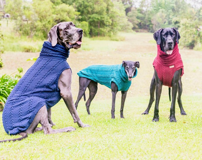 Designer Dog Jumper the MAPLETON for Great Danes & Greyhounds 3 Colours