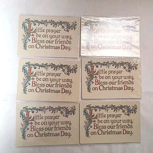Vintage Hallmark Christmas Holiday Greeting Post Cards 6 Holly Friend Prayer