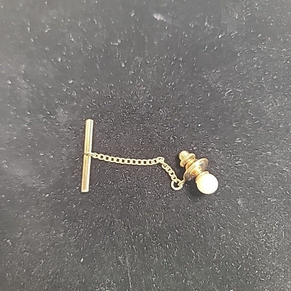 Vintage Faux Pearl goldtone Tie Pin