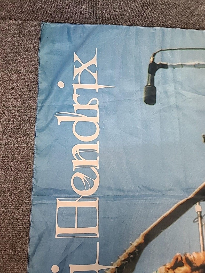 RARE Vintage Authentic Made In Italy Jimi Hendrix 42x30 Polyester Poster Art image 6