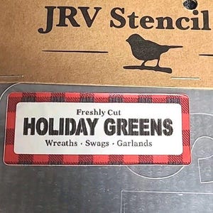 NEW JRV 15mil Reusable Holiday Greens Sign Stencil 17.5x6.25