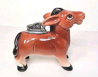 Vintage 1964 Amico Esel Tischfeuerzeug Japan Keramik