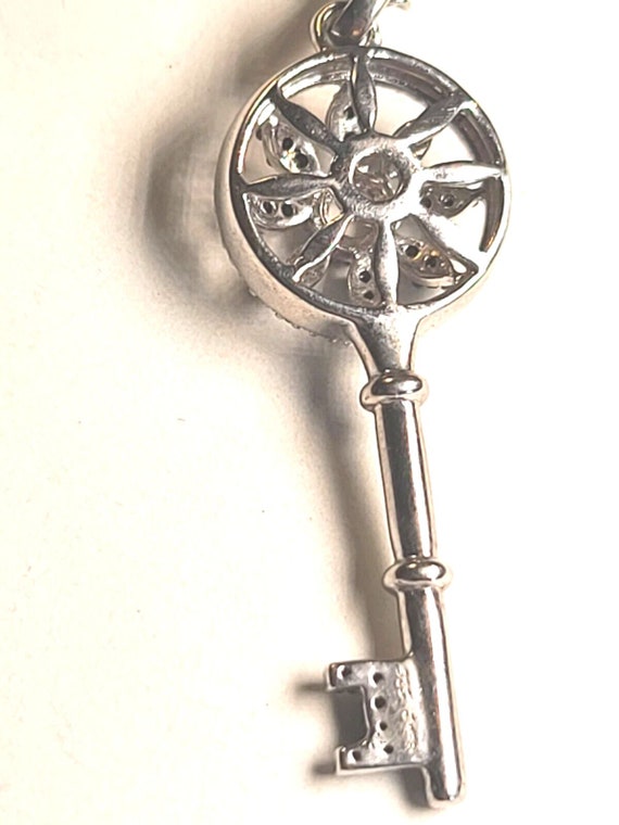 Vintage 925 JWBR  Sterling Silver Chain & Key Pen… - image 4