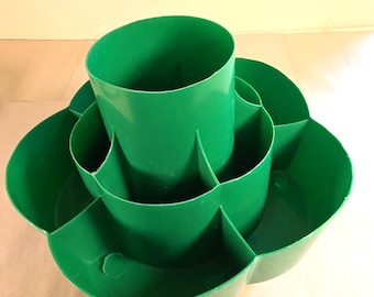 Vintage Kitchen Tool Turn About Spinning Carousel Utensil Holder Caddy Green