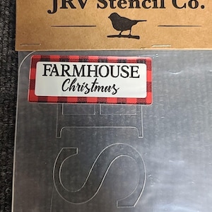 NEW JRV  15mil Reusable Farmhouse Christmas Stencil 17.5x7