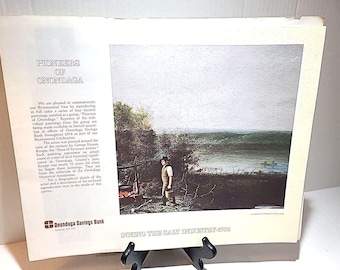 未使用品 ヴィンテージ 11 x 14 シラキュース リトグラフ 1788年 オノンダガ絵画の歴史付き