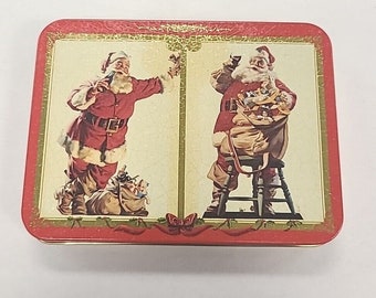 Coca Cola Coke Collectors Tin Playing Cards Poker Vintage 1994 Santa 2 decks