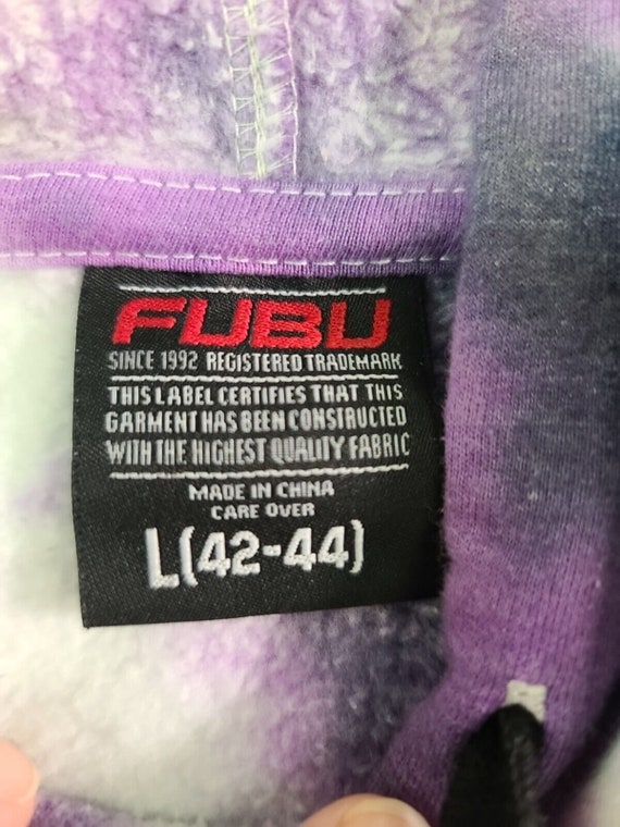 Vintage FUBU Tie Dye Mens Size Large  hoodie Fron… - image 3