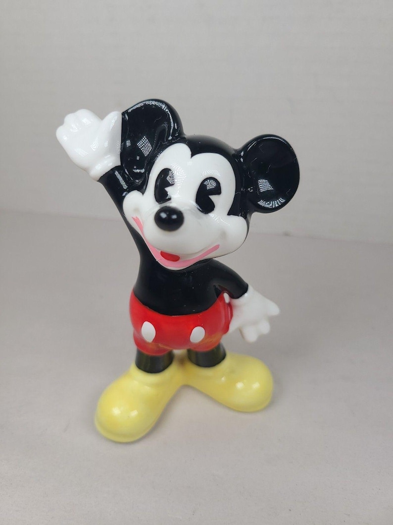 Vintage jaren 70 Disney Mickey & Minnie Mouse 4" keramische beeldjes (Made in Japan) afbeelding 5