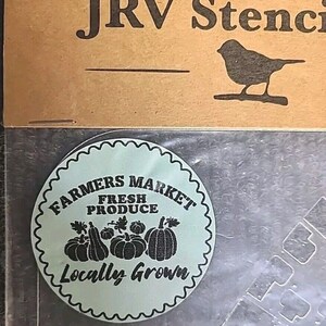 NEW JRV 15mil Reusable &quot;Famers Markets&quot; Stencil 15x11.5