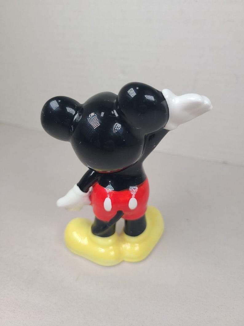 Vintage jaren 70 Disney Mickey & Minnie Mouse 4" keramische beeldjes (Made in Japan) afbeelding 6