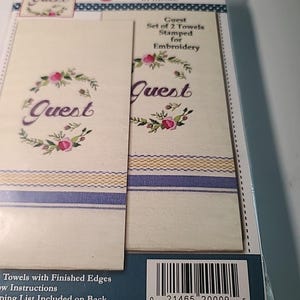 NEW Stitch Studio Pair Guest Towels Stamped Embroidery Kit image 4
