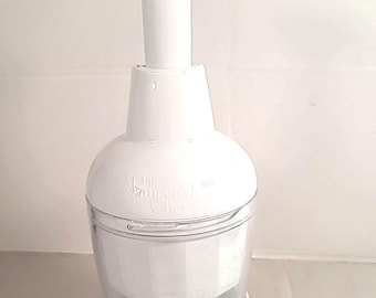 Vintage Pampered Chef Essen Chopper Edelstahl Klingen Gummiboden LESEN