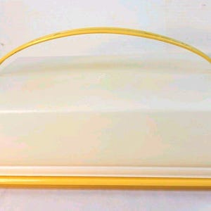 VTG Tupperware 9x13 Rectangular Sheet Cake Carrier /Handle Harvest Gold Complete
