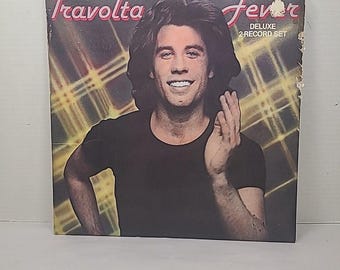 JOHN TRAVOLTA Travolta Fever con póster! 1978 2xLP Pop Vinyl Recopilación de discos