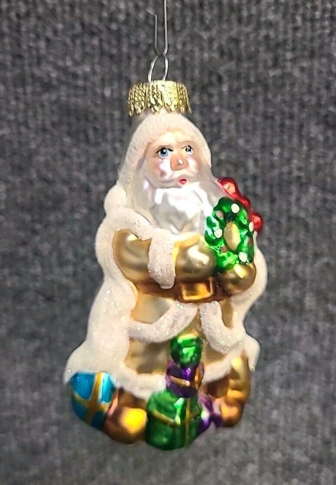 Vintage Santa Claus Blown Glass Mica Christmas Ornament 4" - Etsy