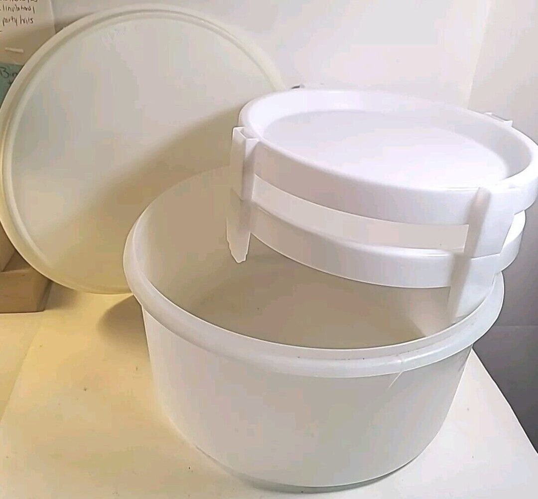 RARE Vintage 4 Pc Tupperware Carry All 2 Pie Carrier 2 Divid-a-racks ...
