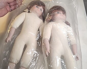 NOS LOT OF 2  Just For Keeps Classic Doll Brown Hair White Ivory Lace Socks 14"