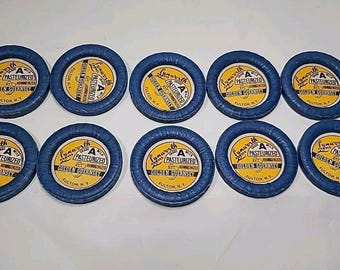 Vintage Milk Caps Lot of 10 New Waxed Paper Bottle Lids Lynworth Farms Fulton Ny