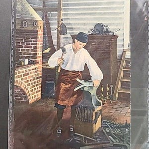 Vintage Deane Shop & Forge Williamsburg Virginie Carte postale C.T. Art-Colortone