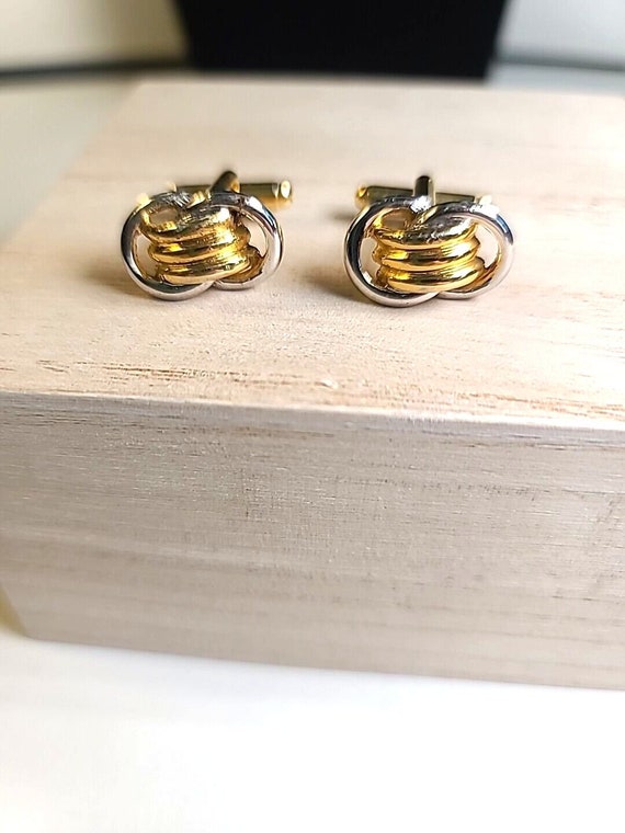 Vintage Louis Roth Silver & Gold Tone  Cufflinks