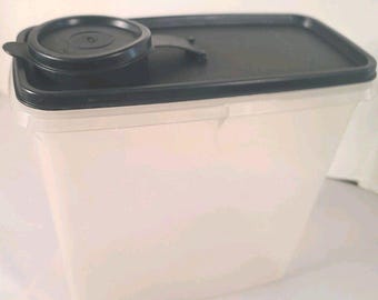 ヴィンテージ タッパーウェア シリアルキーパー 保存容器 ブラック フリップ蓋付き