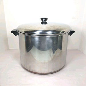 Garnek do zupy z miedzianym dnem, 16 kwart, vintage Revere Ware, Rzym, Nowy Jork
