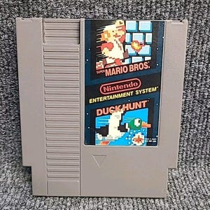 ビンテージ スーパーマリオブラザーズとダックハント (任天堂 NES、1985) カート ケース付き