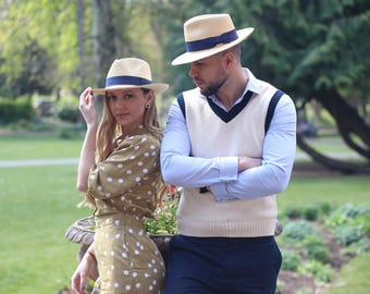 Joseph Trilby Fedora Äkta Panamahatt