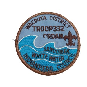 Boy Scouts BSA Vintage Patch Wacouta District Troop 332 Sandcreek White Water